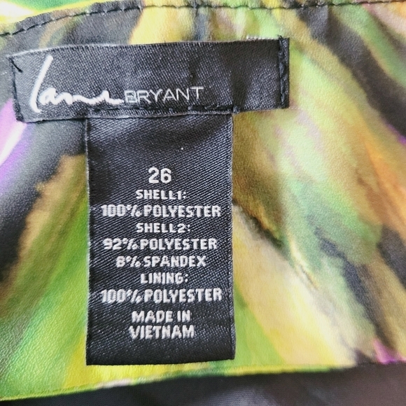 Lane Bryant Abstract Watercolor Print Open‎ Back  Peplum Cocktail Dress Size 26W - Picture 7 of 11
